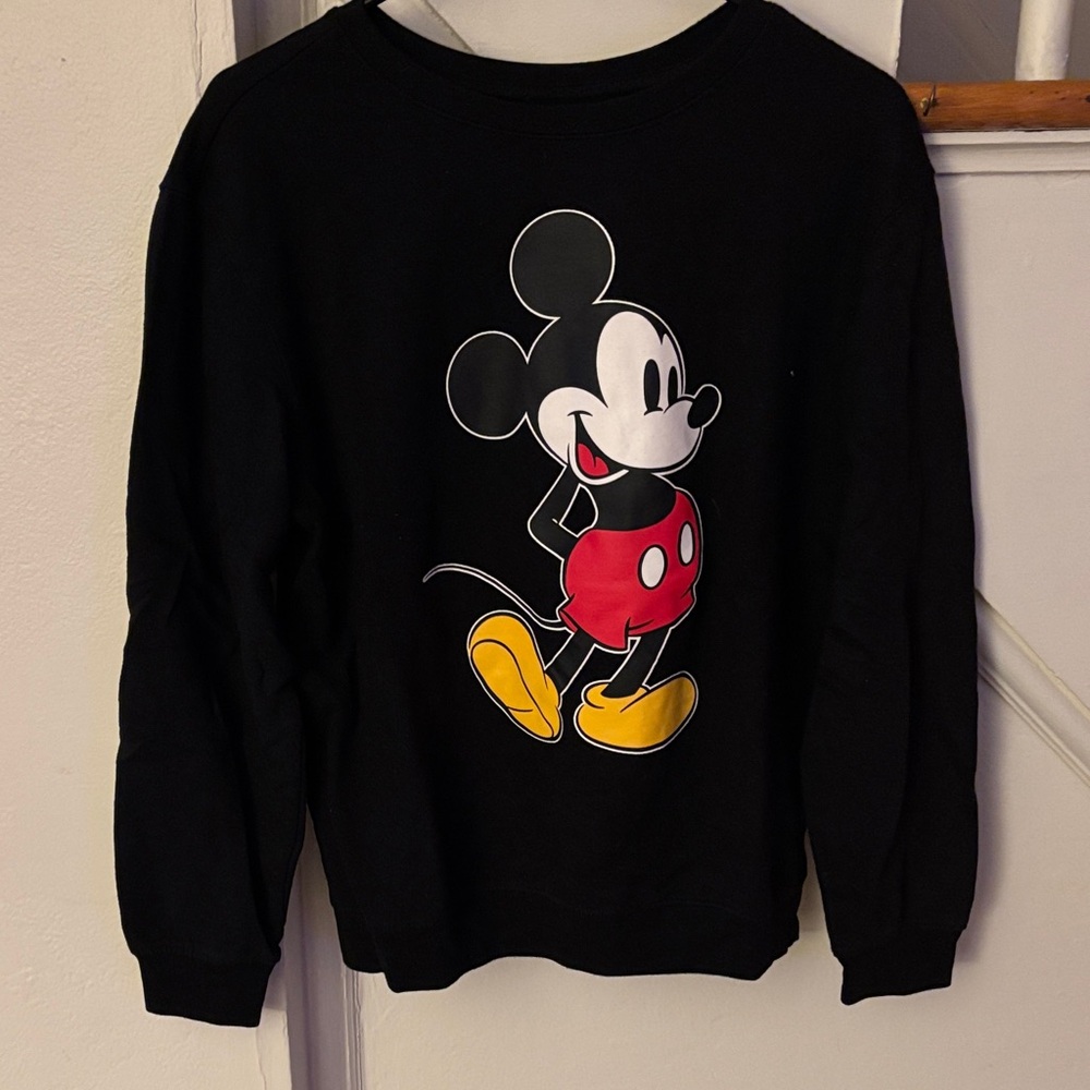 Disney Adult Black Sweater with Mickey Mouse Design